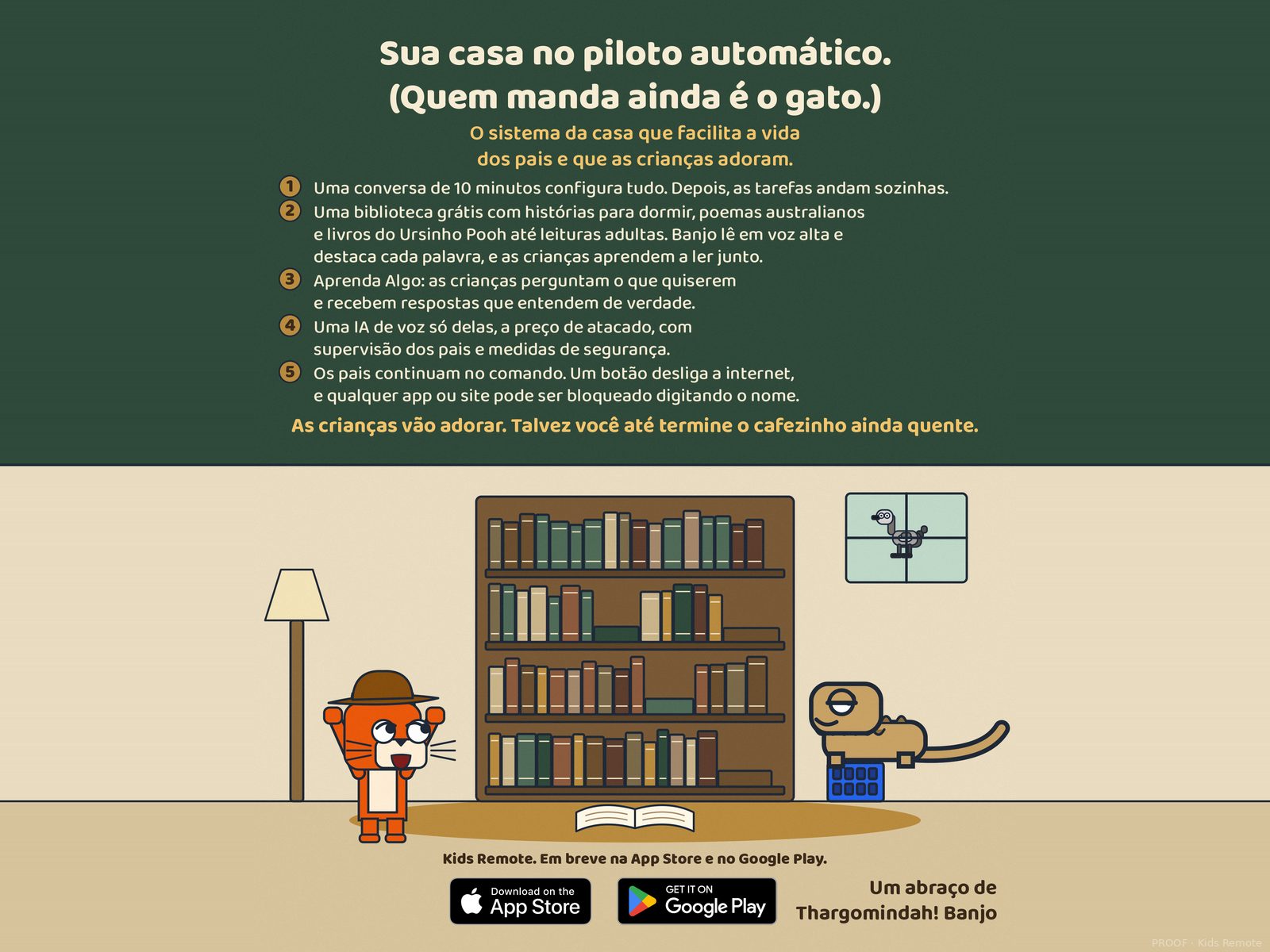 Página do app Kids Remote (verso da contracapa)